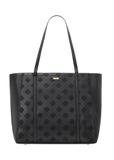Čierna kabelka shopper s monogramom TOREC-1160-9P(W26)