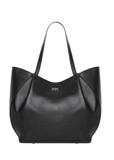 Čierna kožená dámska shopper kabelka TORES-1358-99(Z26)