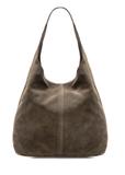 Dámska semišová shopper kabelka v khaki farbe  TORES-1177-57(Z25)