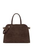 Tmavohnedá kožená dámska kabelka typu shopper TORES-1412-1H(Z26)