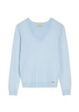 Svetlomodrý sveter s výstrihom do V SWEDT-0201-7A(W26)