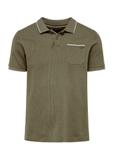 Khaki bavlnené polo tričko POLMT-0079-55 (W25)