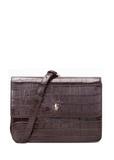 Malá hnedá kožená kabelka croco TORES-1233-1H(W26)