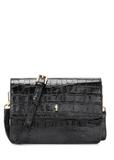 Čierna malá kožená kabelka croco TORES-1233-9G(W26)
