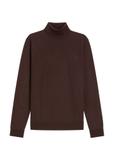 Pánsky vlnený rolák v tmavo hnedej farbe SWEMT-0198-1I(Z26)