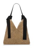 Bežová dámska kabelka z prírodného vlákna TOREC-1039-1E(W26)