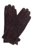 Hnedé semišové dámske rukavice REKDS-0099-89(Z25)