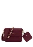 Bordová dámska crossbody kabelka s retiazkou TOREC-0767C-49(Z25)