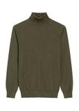 Pánsky sveter s rolákom v khaki farbe SWEMT-0095B-55(Z25)