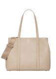 Bežová kožená shopper kabelka TORES-1342-1B(Z26)