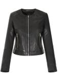 Krátka kožená dámska bunda KURDS-0294-4229(KS)