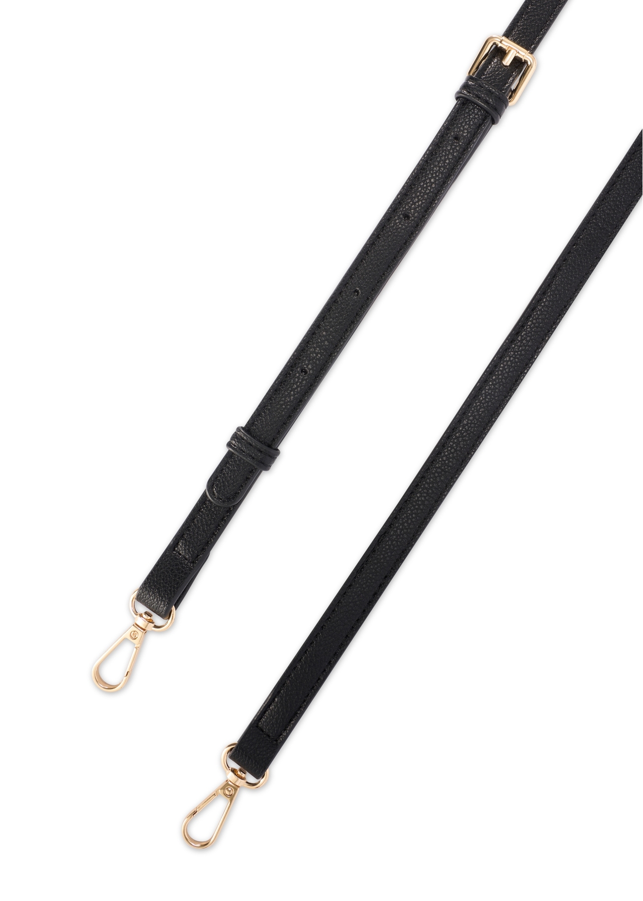 Malá čierna dámska kabelka TOREC-1173-99(W26), pohľad na produkt s popruhom na bielom pozadí.