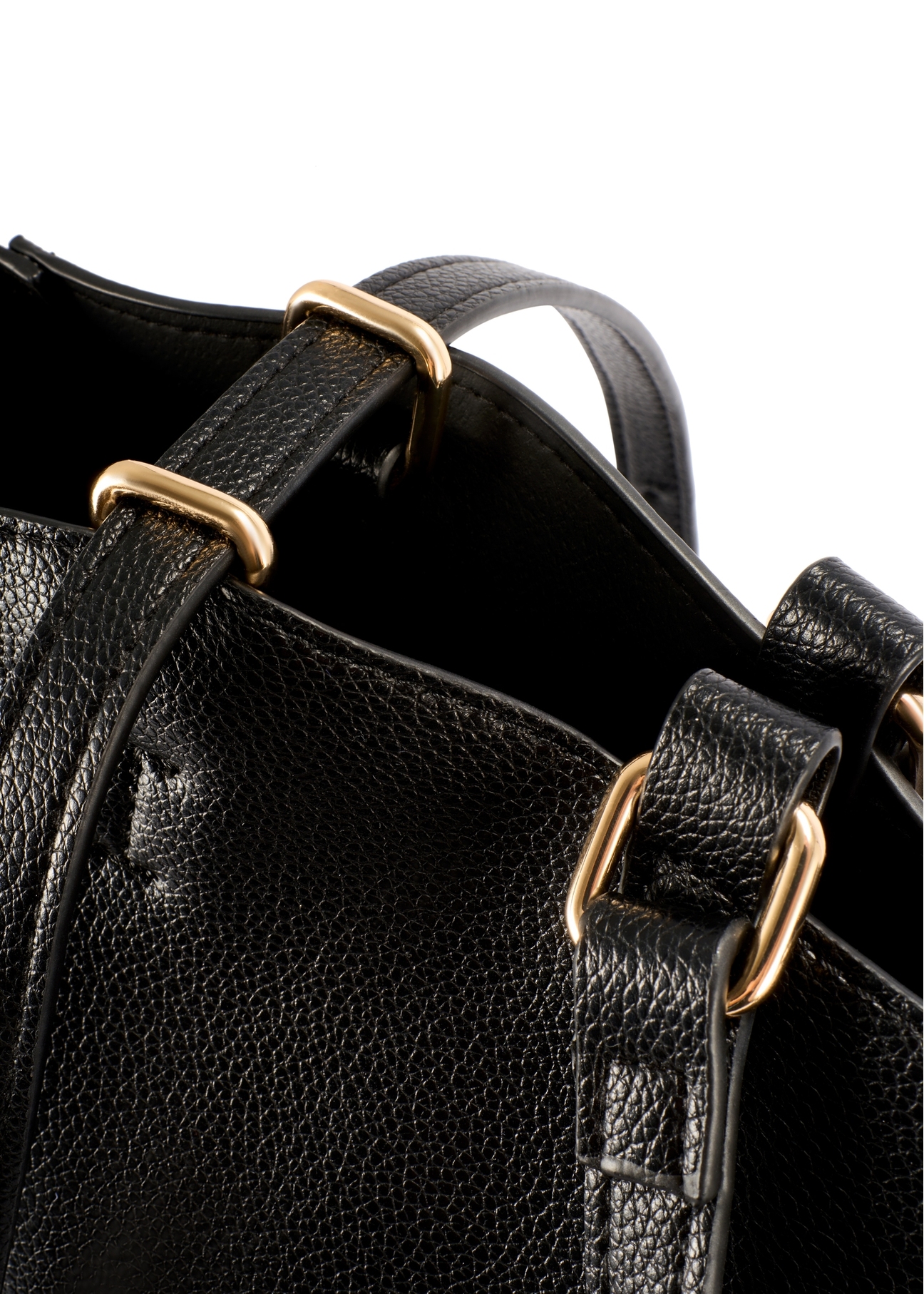 Veľká čierna nákupná taška TOREC-1201-99(W26), detail produktu na bielom pozadí.