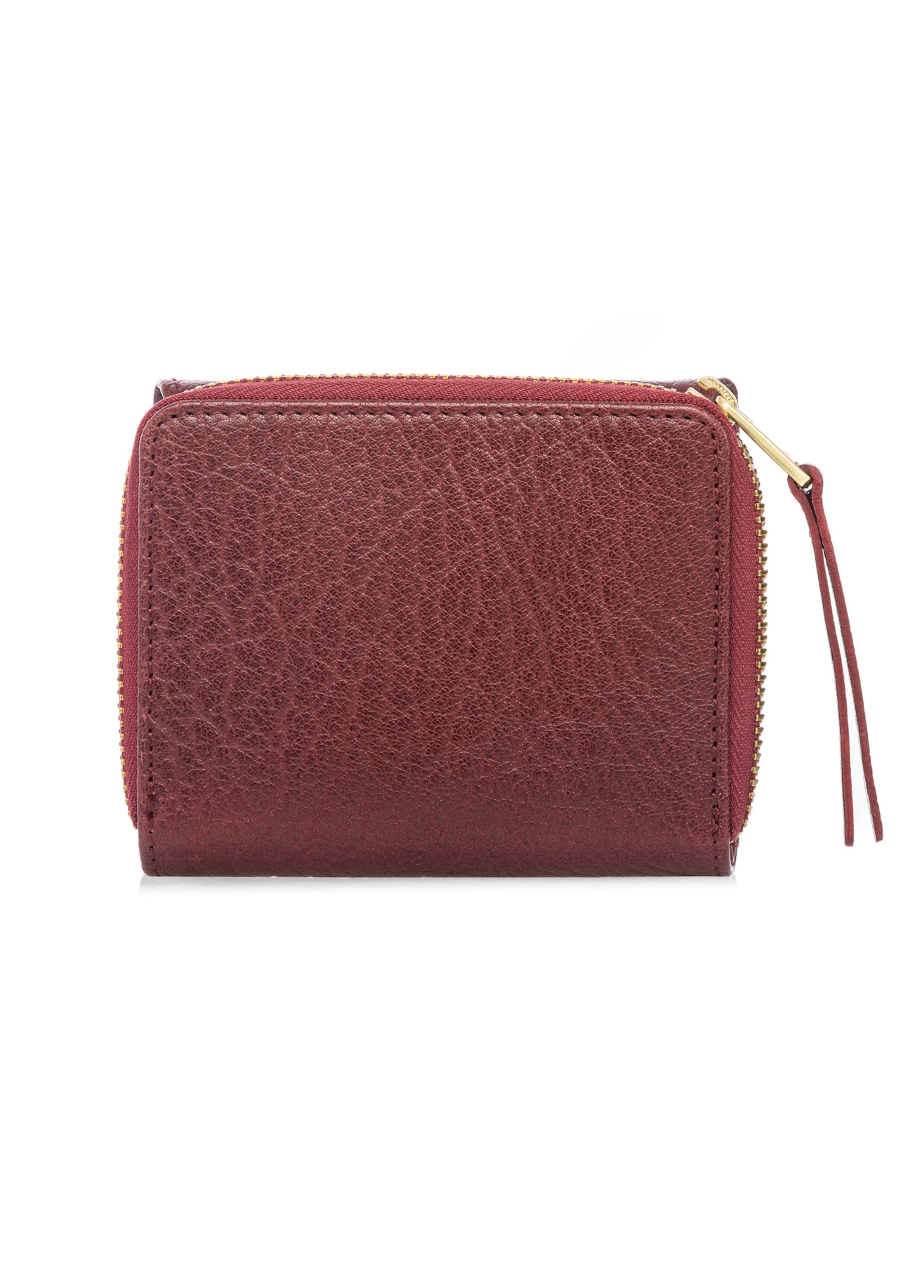 Malá skladacia dámska kožená peňaženka PORES-0816-4C(W26), pohľad zozadu na produkt na bielom pozadí.