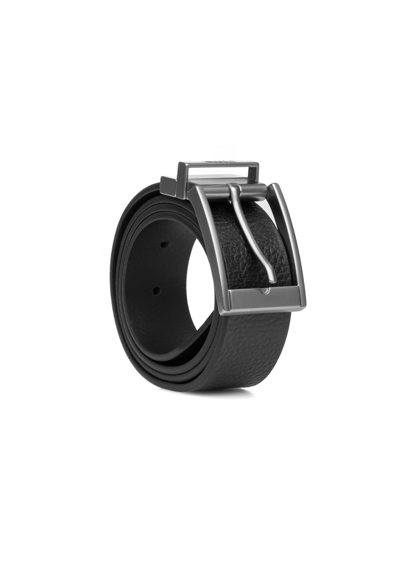 Pánsky obojstranný kožený opasok PASMS-0167-9P(W26) - pohľad na produkt spredu, na bielom pozadí.