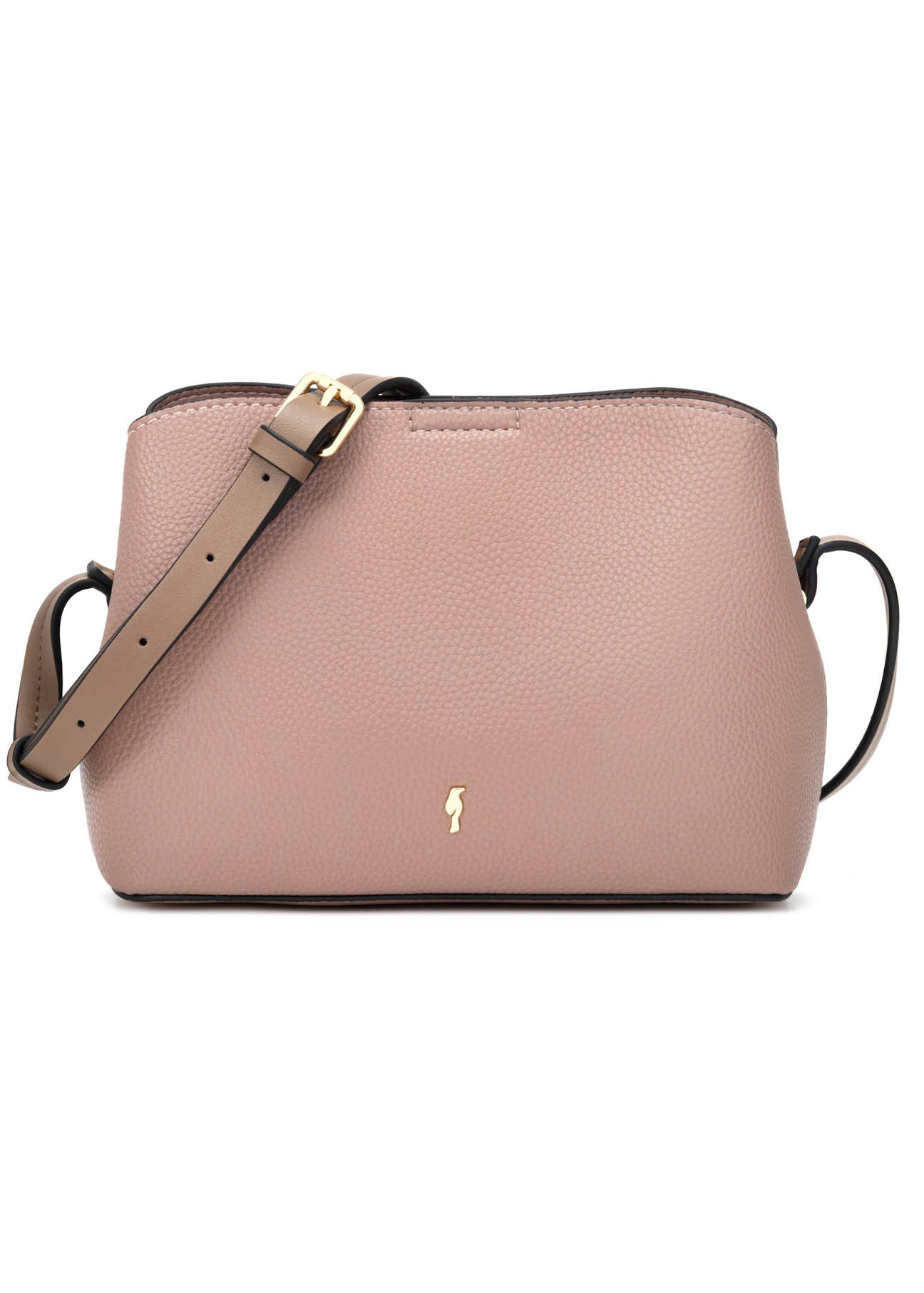 Ružová malá dámska kabelka TOREC-0768-5A(W26), pohľad spredu na bielom pozadí.