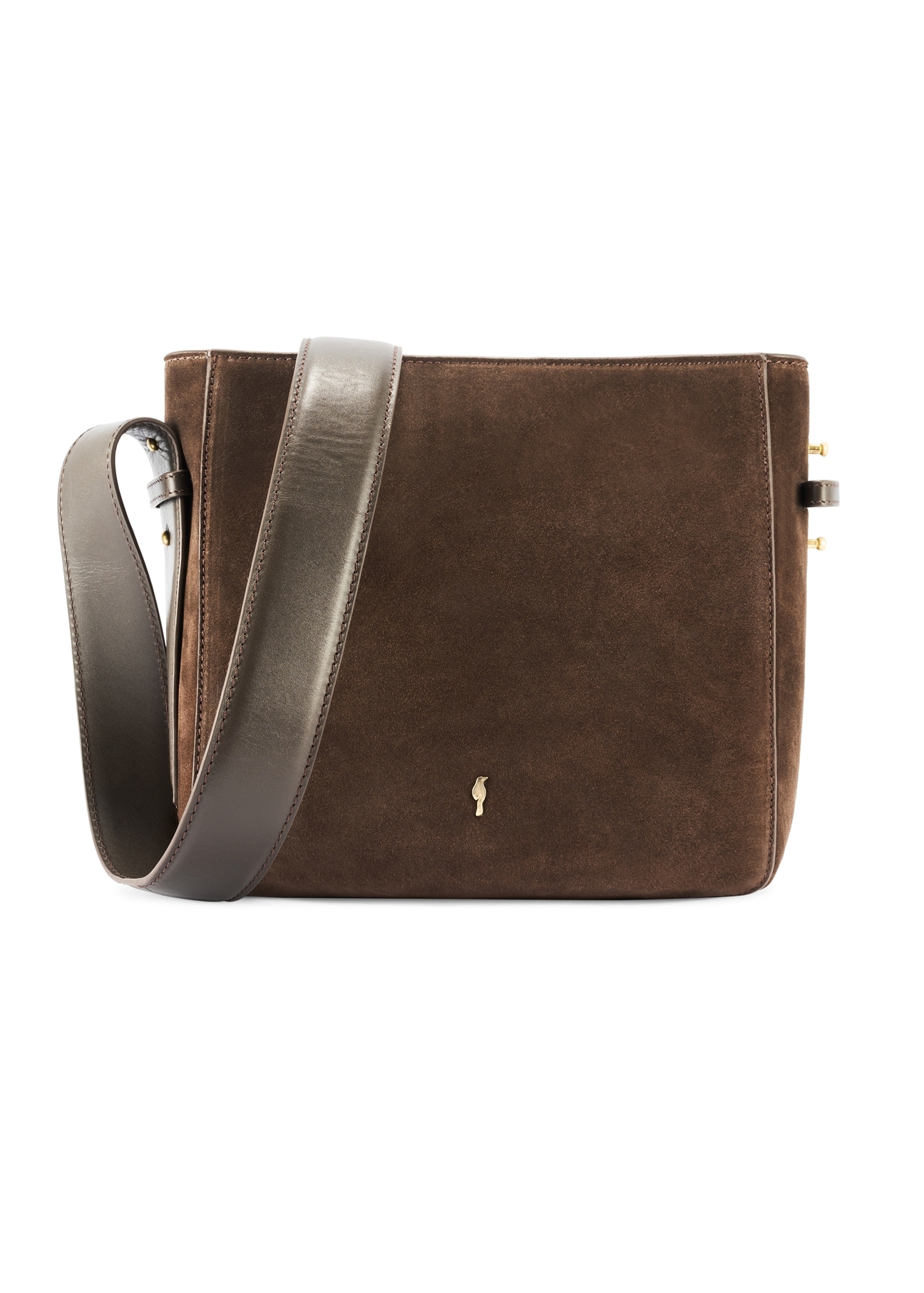 Dámska kožená kabelka hnedej farby TORES-1251-1I(W26) - pohľad spredu na produkt, na bielom pozadí.