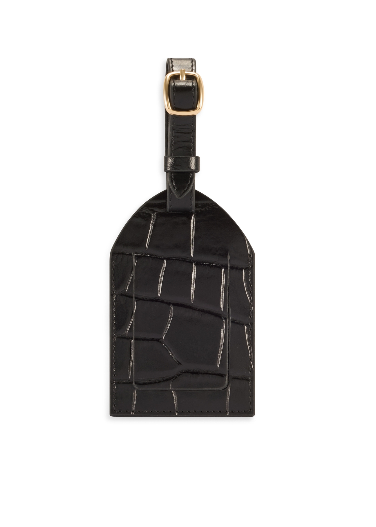 Kožená kľúčenka s motívom krokodíla BRELOK-0222-97(Z25), pohľad na produkt zozadu na bielom podklade.