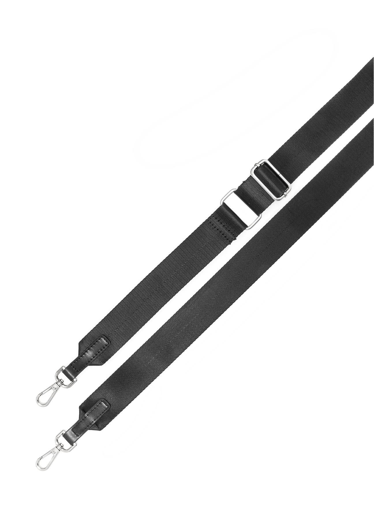 Čierna obedárová taška TOREN-0329-99(Z25), pohľad na odnímateľný popruh produktu na bielom pozadí.