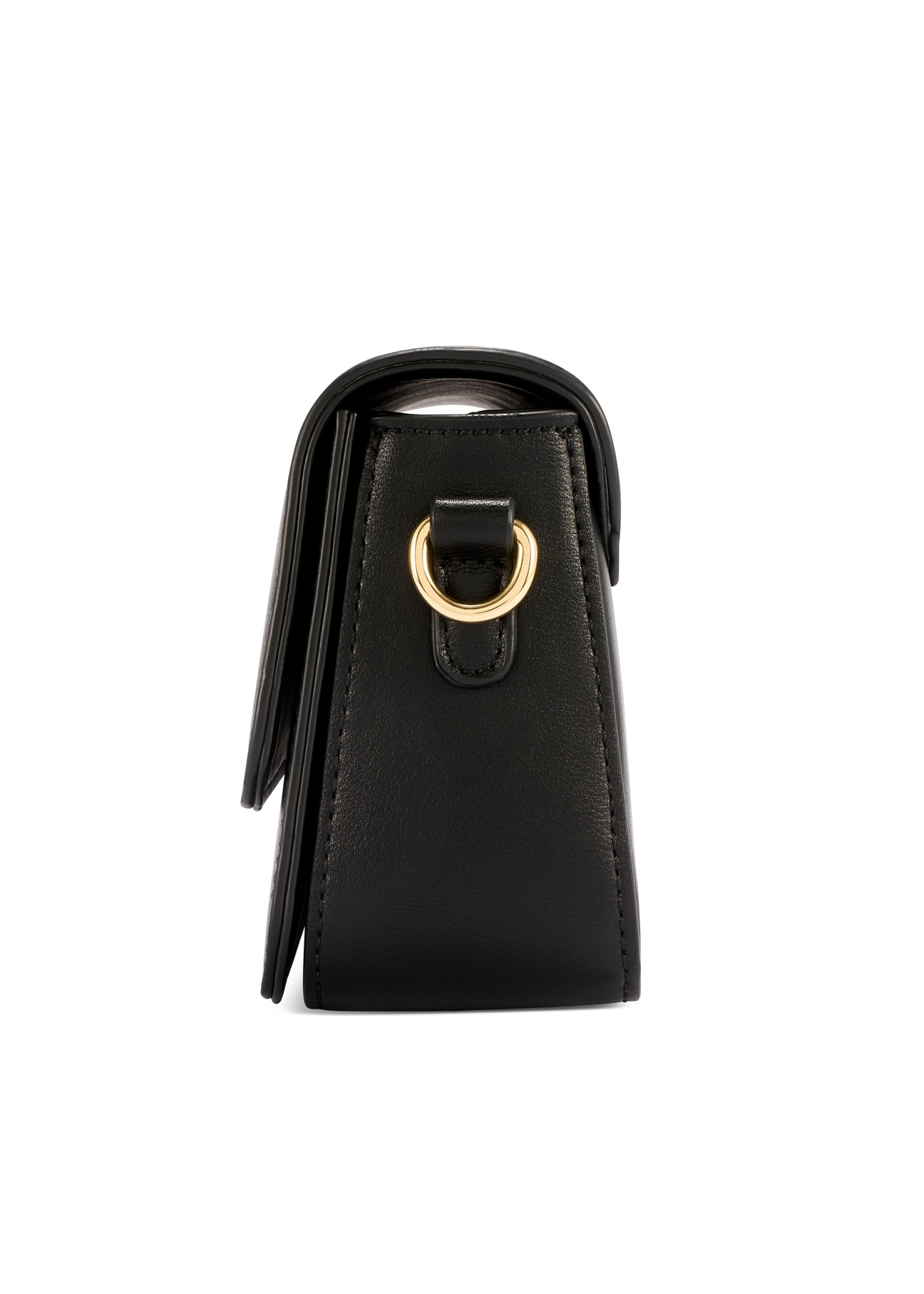 Malá čierna dámska kabelka TOREC-1171-99(W26), bočný pohľad na produkt na bielom pozadí.