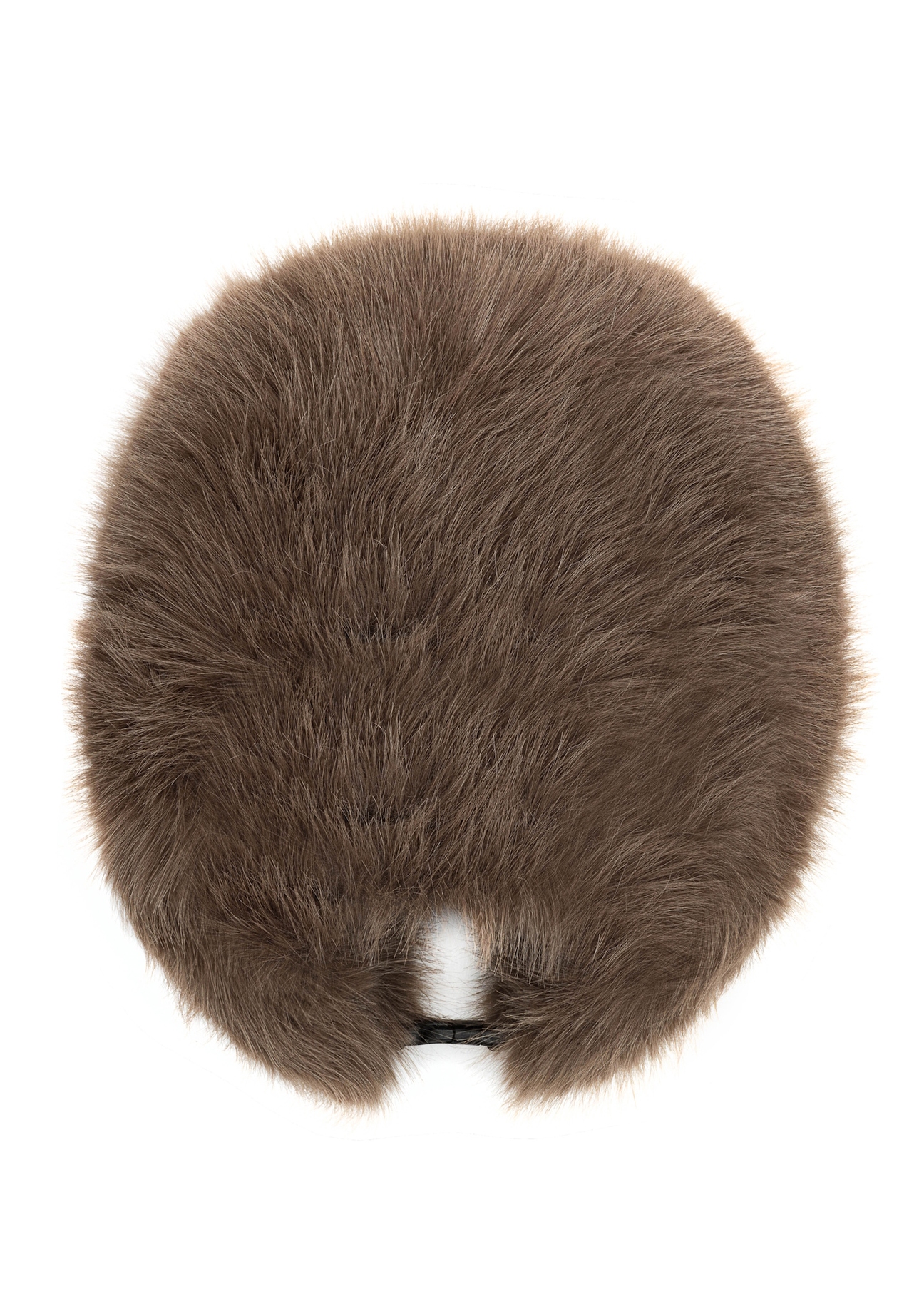 Hnedá dámska čiapka s klapkami na uši CZADF-0047-89(Z25) - pohľad na produkt zhora na bielom pozadí.