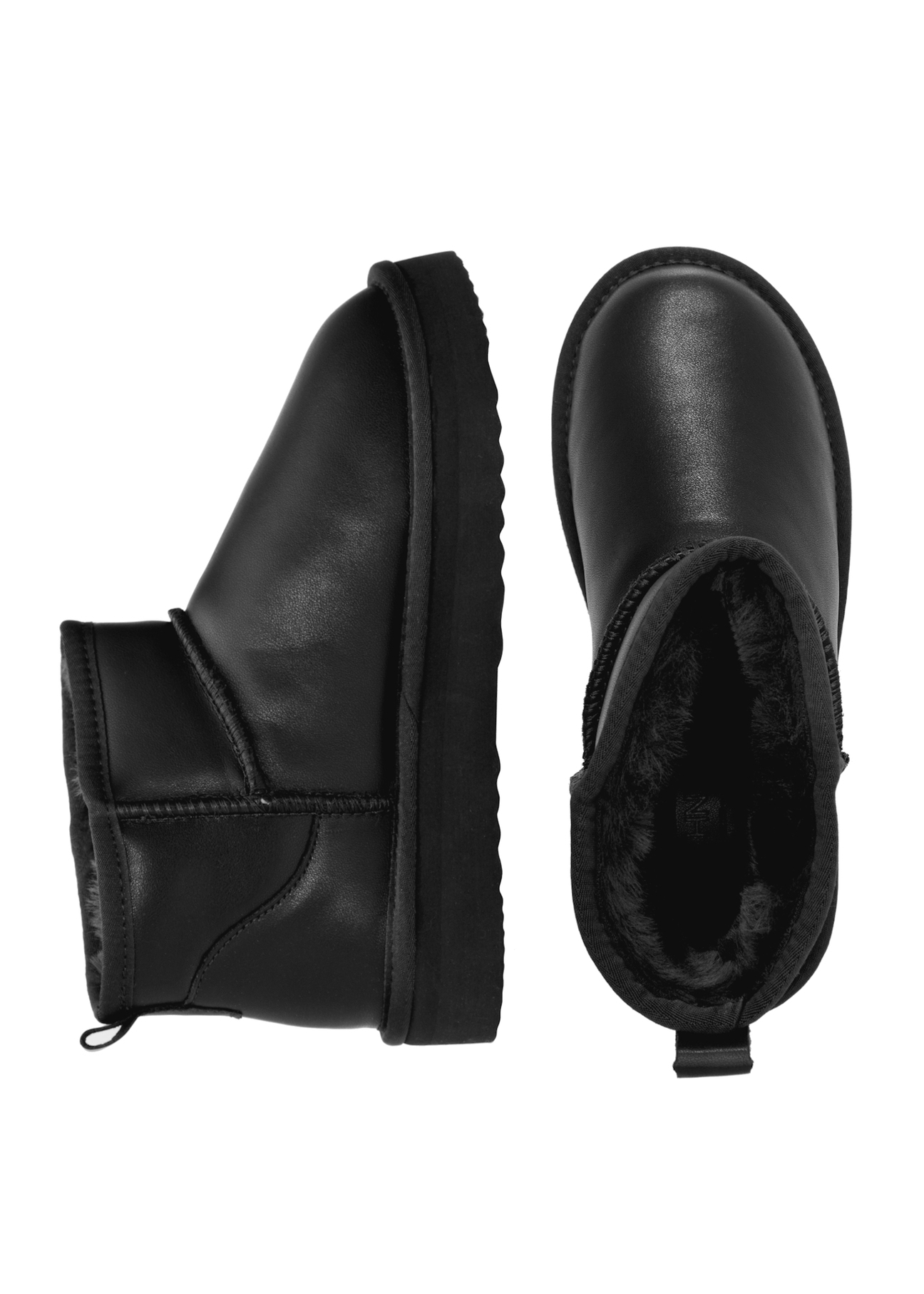 Čierne kožené dámske snehule BUTYD-1219-99(Z25)