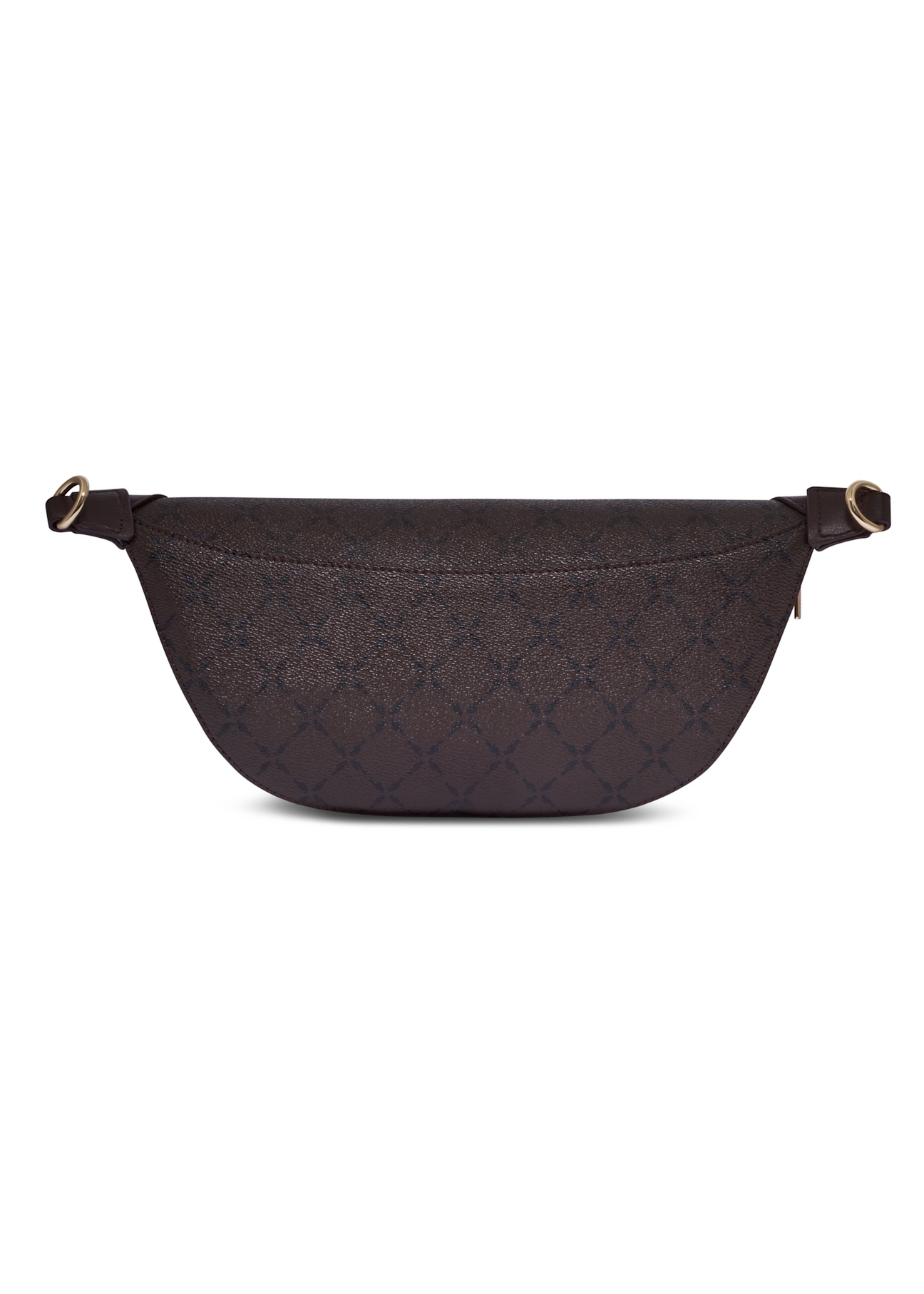 Hnedá monogramovaná ľadvinka TOREC-0981-1P(Z26), pohľad zozadu na produkt na bielom pozadí.