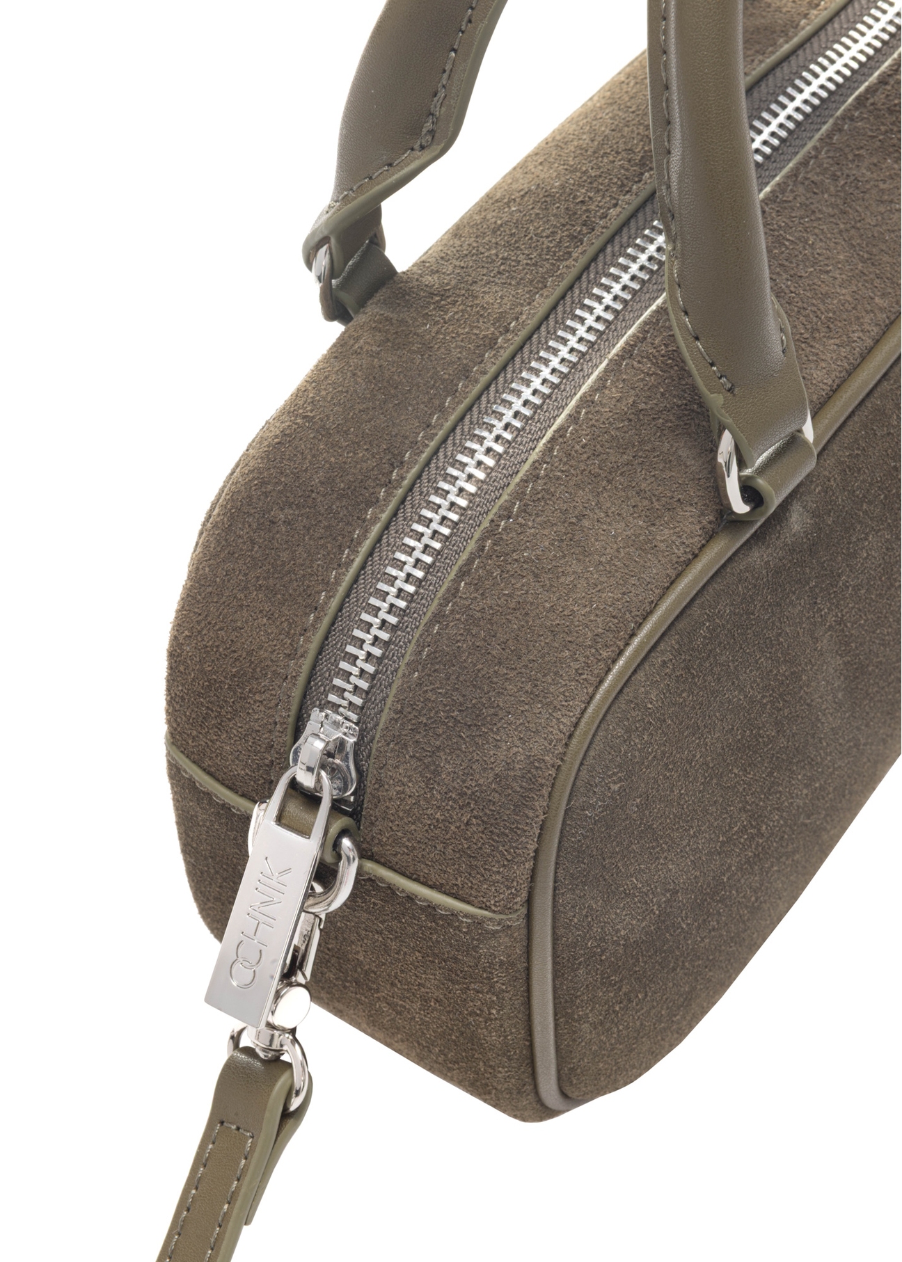 Dámska khaki kabelka cez rameno TORES-1193-55 (Z25), detail produktu na bielom pozadí.
