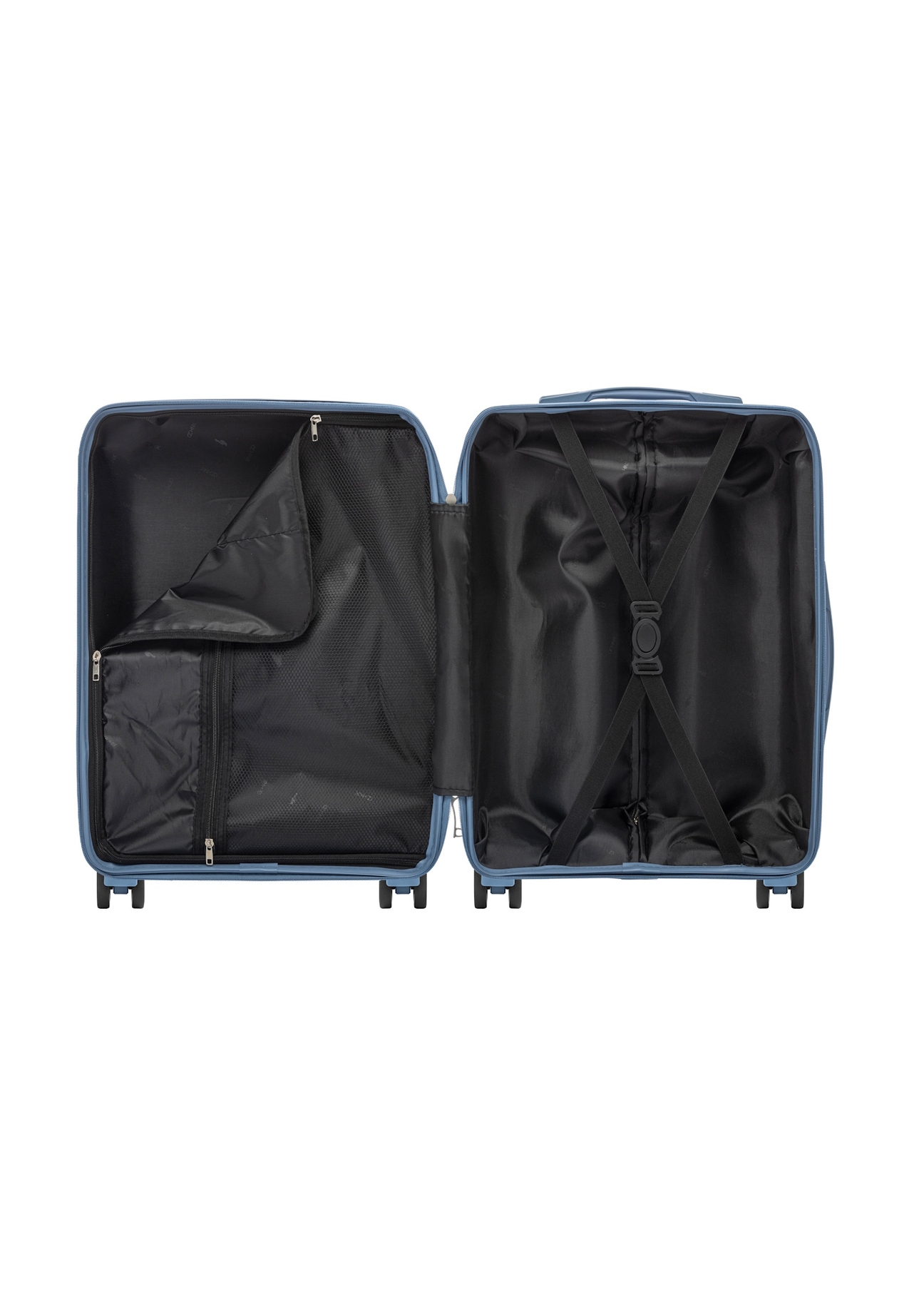 Malý kufor na kolieskach WALPP-0024-7A-19(W26), pohľad na produkt vo vnútri na bielom pozadí.