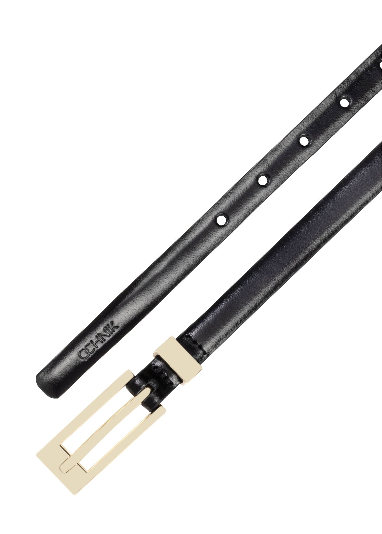 Tenký dámsky kožený opasok v čiernej farbe PASDS-0150C-99(Z24)