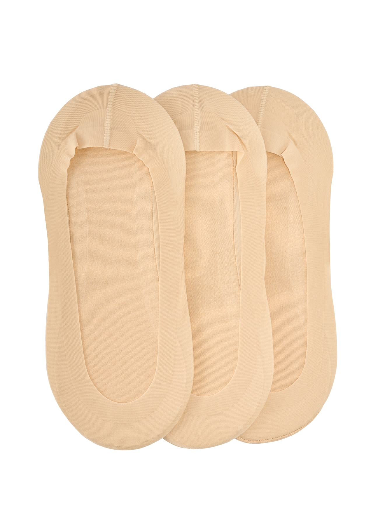 Sada béžových dámskych členkových ponožiek ZESDT-0032-1B(W26) - pohľad na produkt zhora, na bielom podklade.