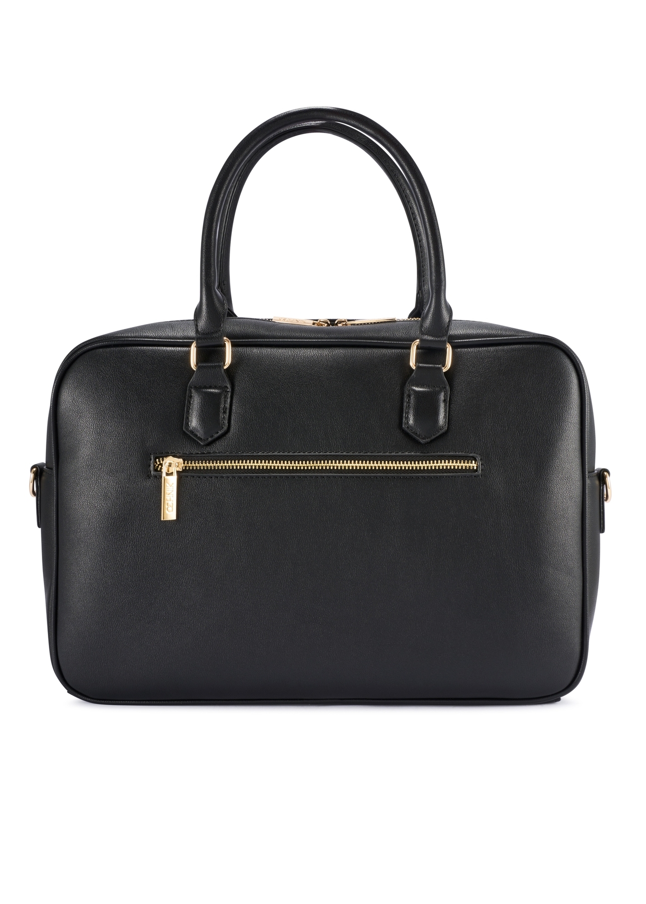 Čierna dámska taška na notebook TOREC-1209-99(W26) - pohľad na produkt zozadu, na bielom pozadí.