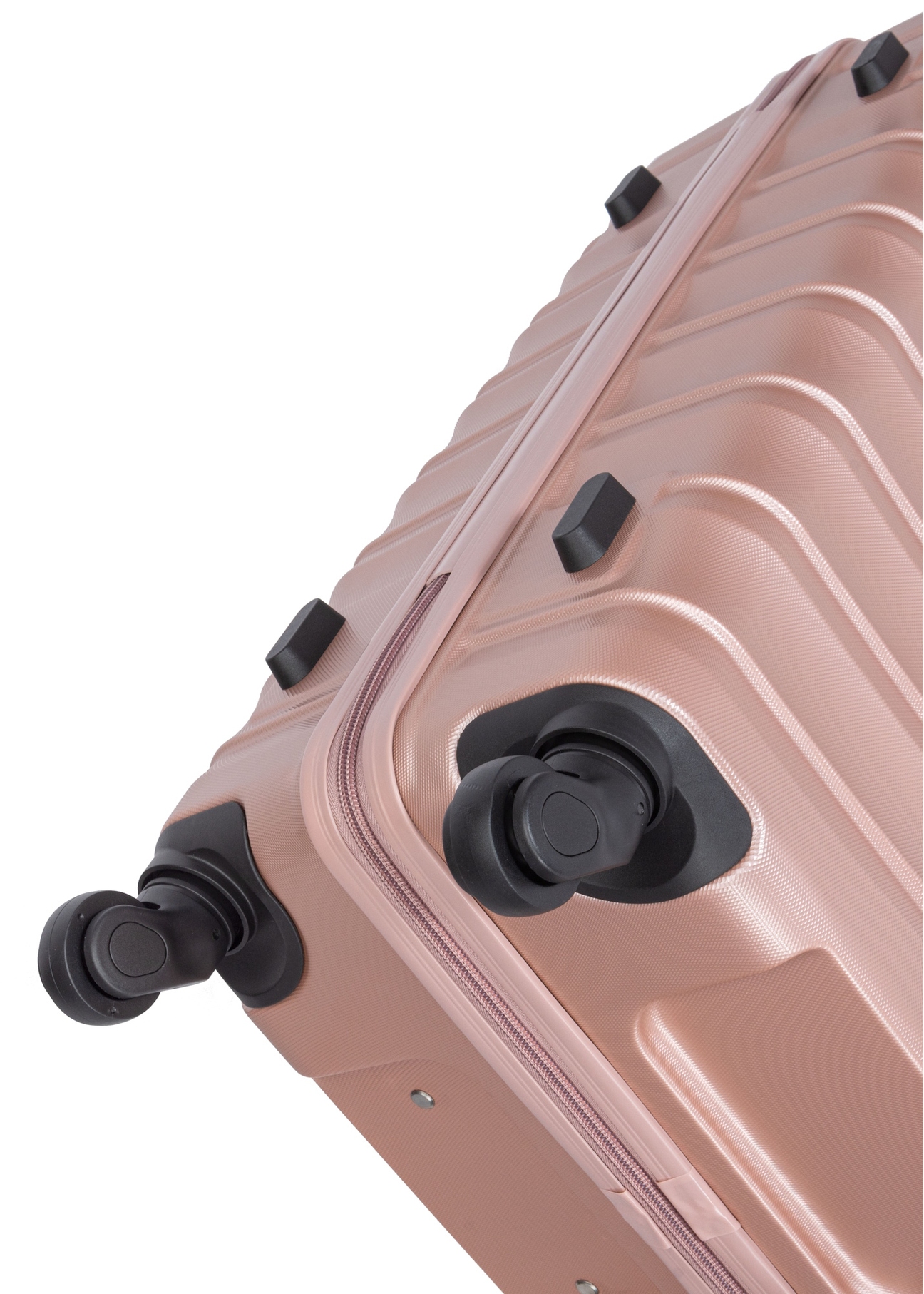 Veľký kufor na kolieskach WALAB-0081-5X-28(W26), pohľad na kolieska produktu na bielom pozadí.