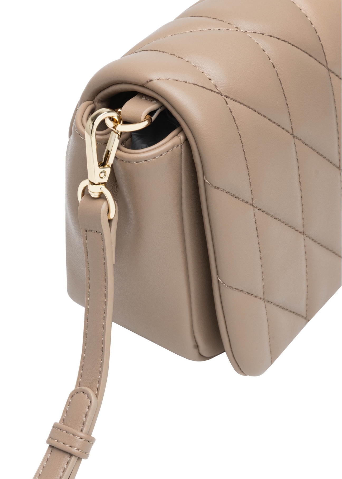 Béžová dámska kabelka s prešívaním TOREC-1151-1D(W26), detail produktu na bielom pozadí.