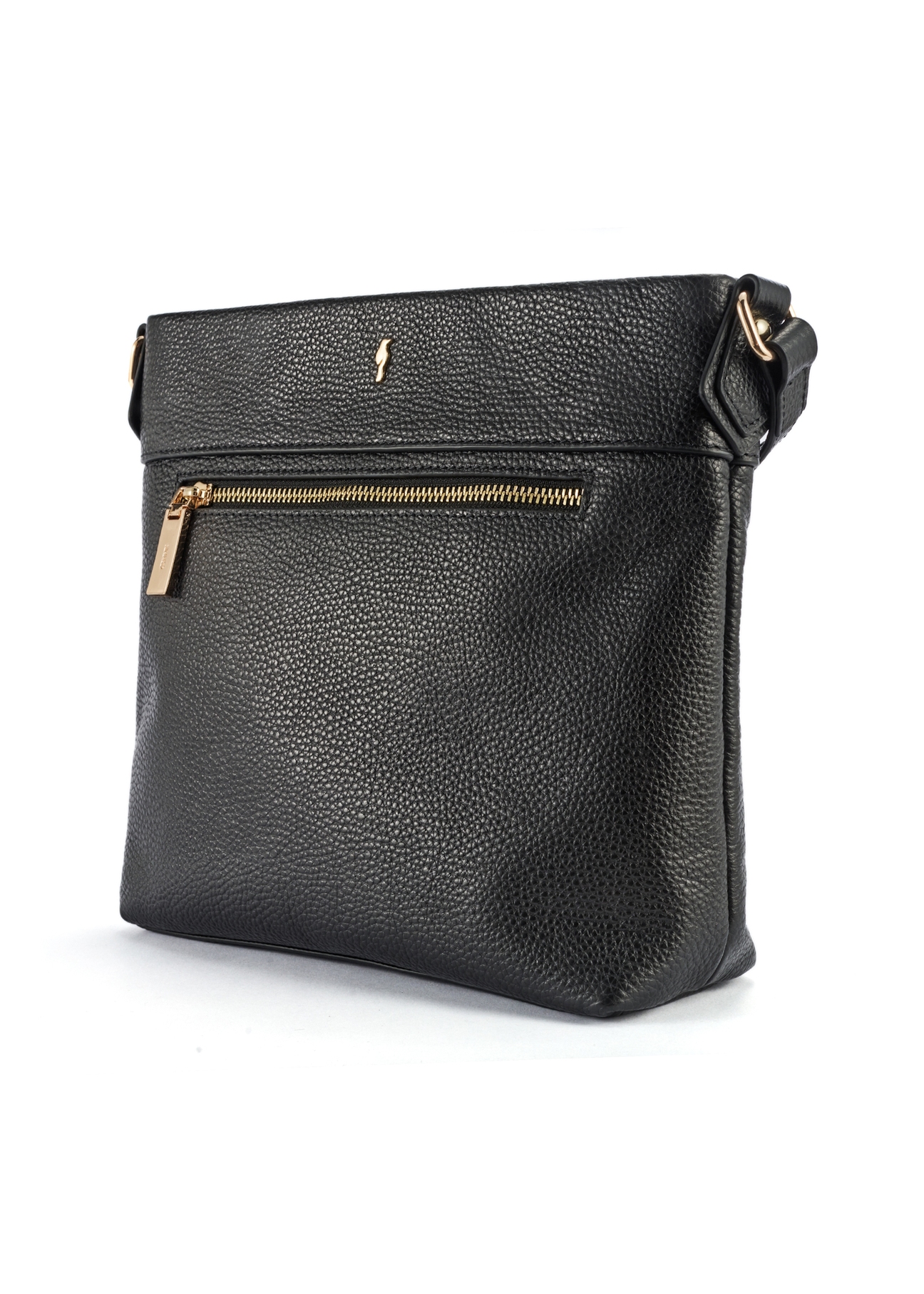 Čierna dámska kožená kabelka typu crossbody TORES-1151-99(Z25)