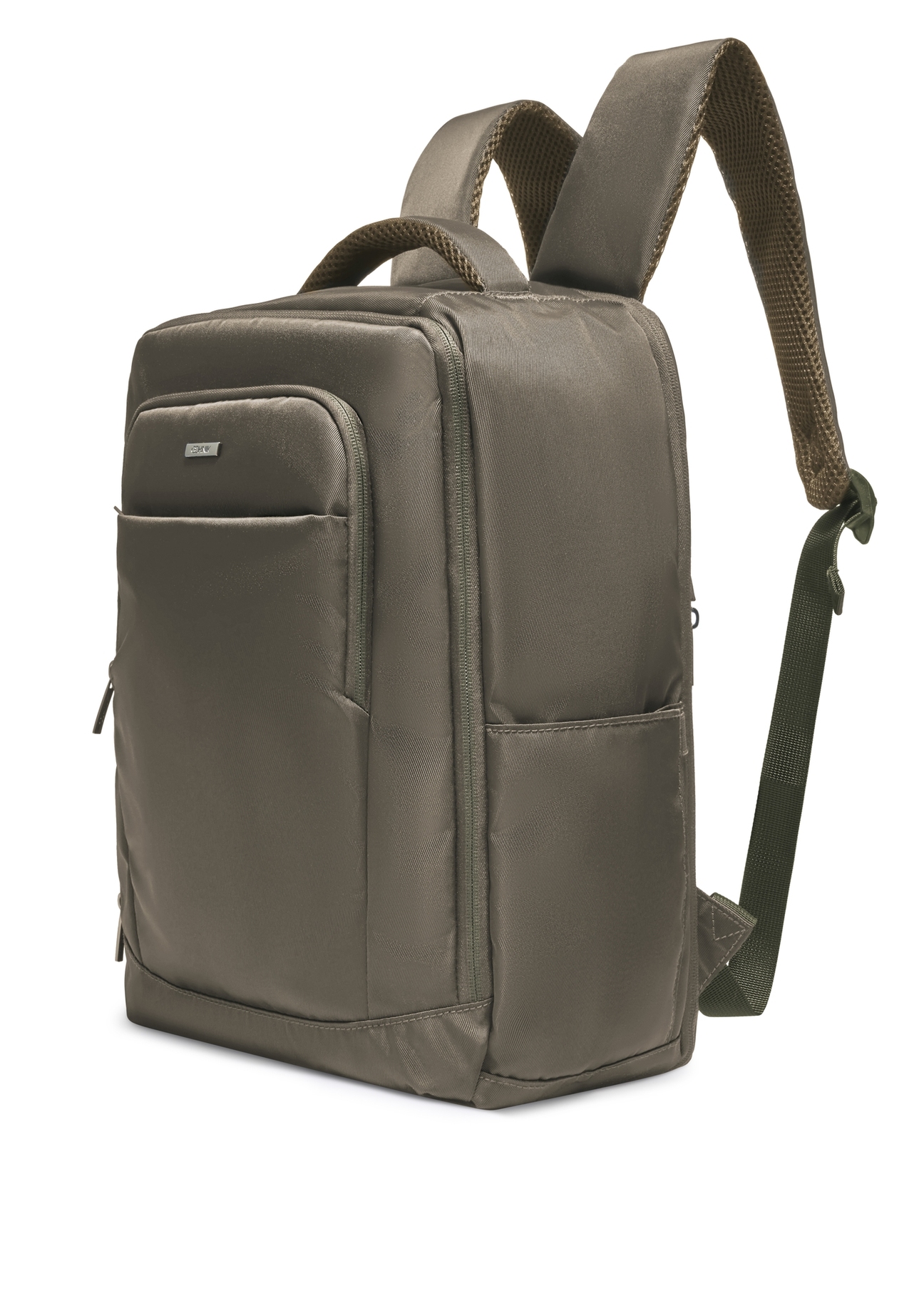 Khaki PLCMN-0014-8D(Z26) letecký batoh. Bočný pohľad, diagonálny, na bielom pozadí.