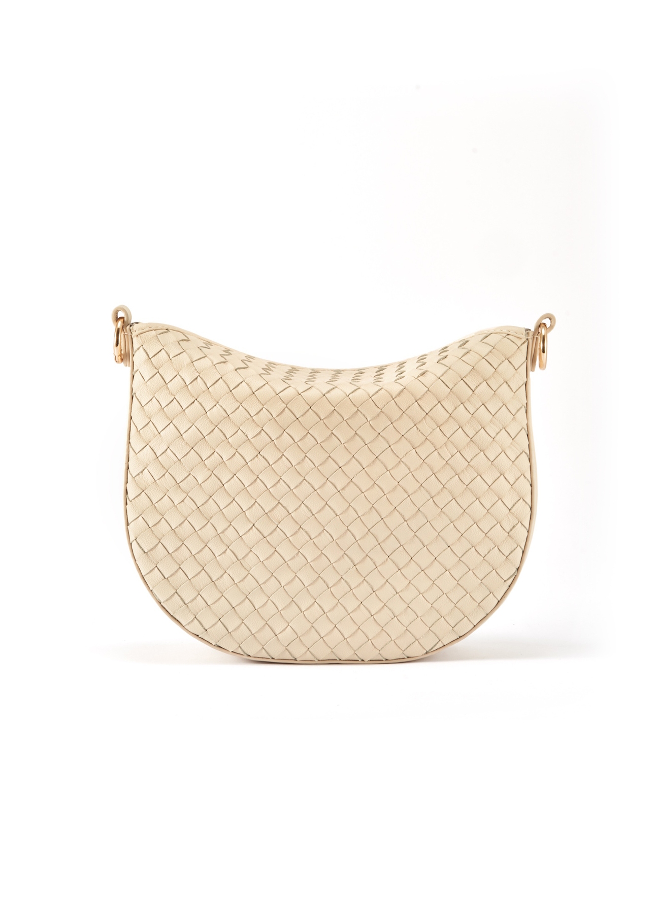 Krémová pletená kožená crossbody kabelka TORES-1109-12 (W25)-05