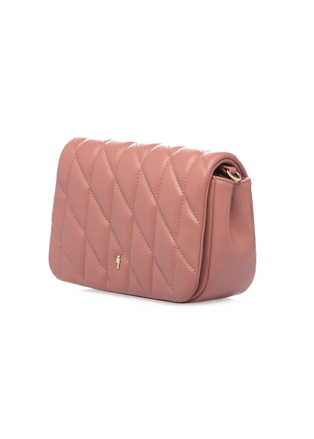 Tmavoružová dámska kabelka s prešívaním TOREC-1151-5D(W26), diagonálny pohľad na produkt na bielom pozadí.