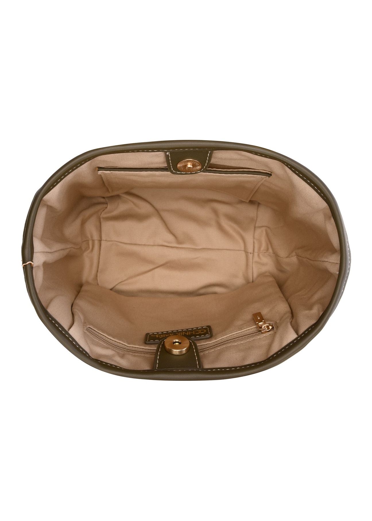 Pletená malá dámska kabelka TOREC-1230-1E(W26) - pohľad na produkt zhora, na bielom pozadí.