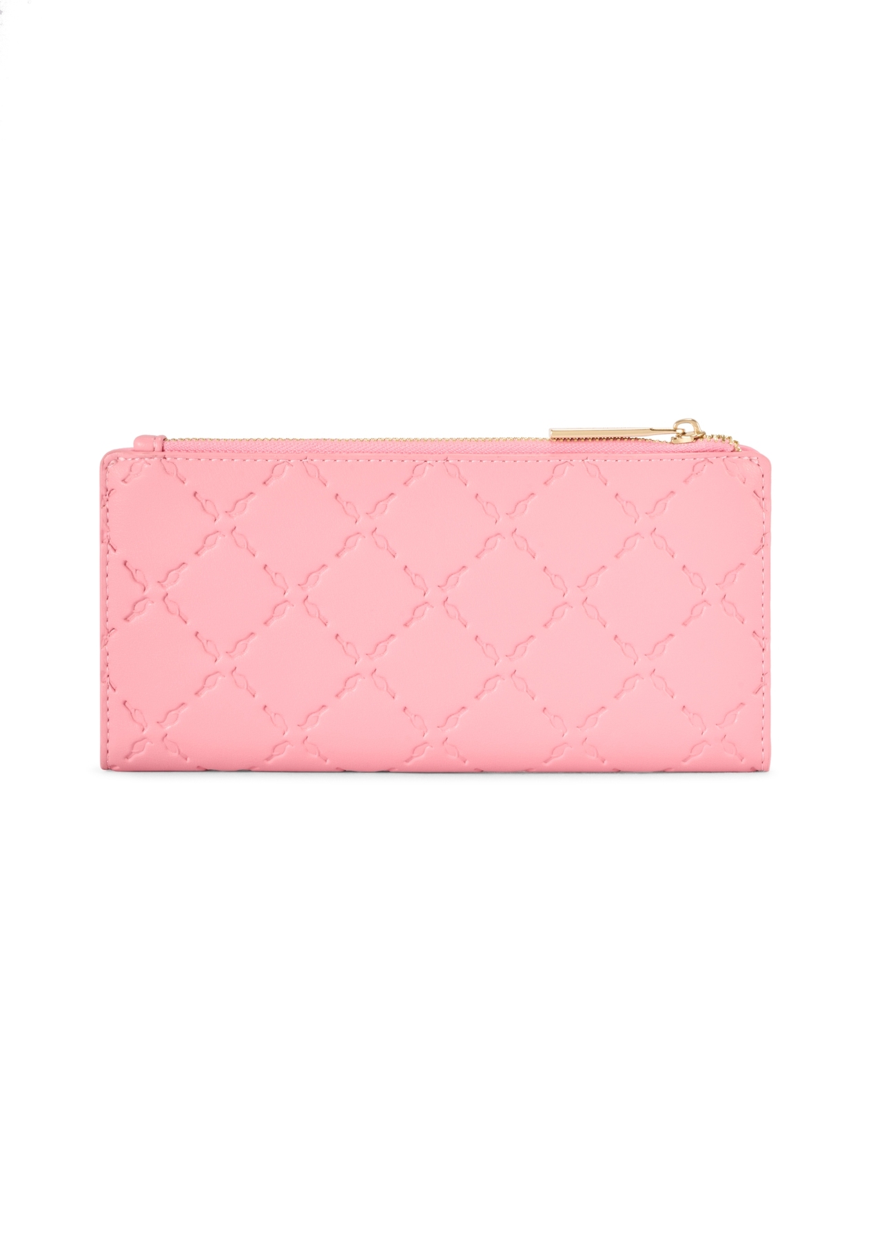 Ružová veľká dámska peňaženka POREC-0406-5B(W26) - pohľad na produkt zozadu, na bielom pozadí.