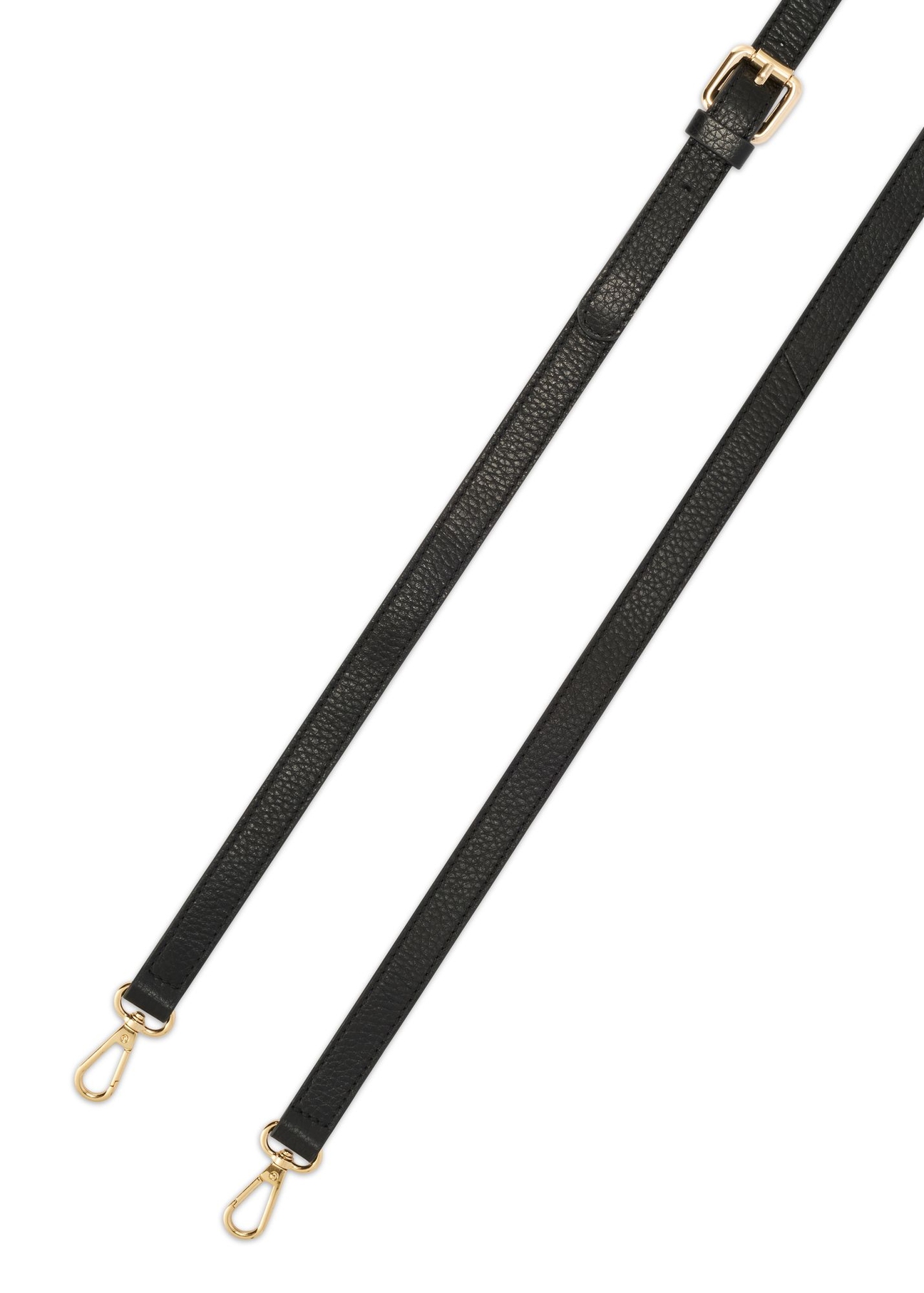 Čierna malá dámska kožená kabelka TORES-1284-9I(W26) - detailný záber, na bielom pozadí.