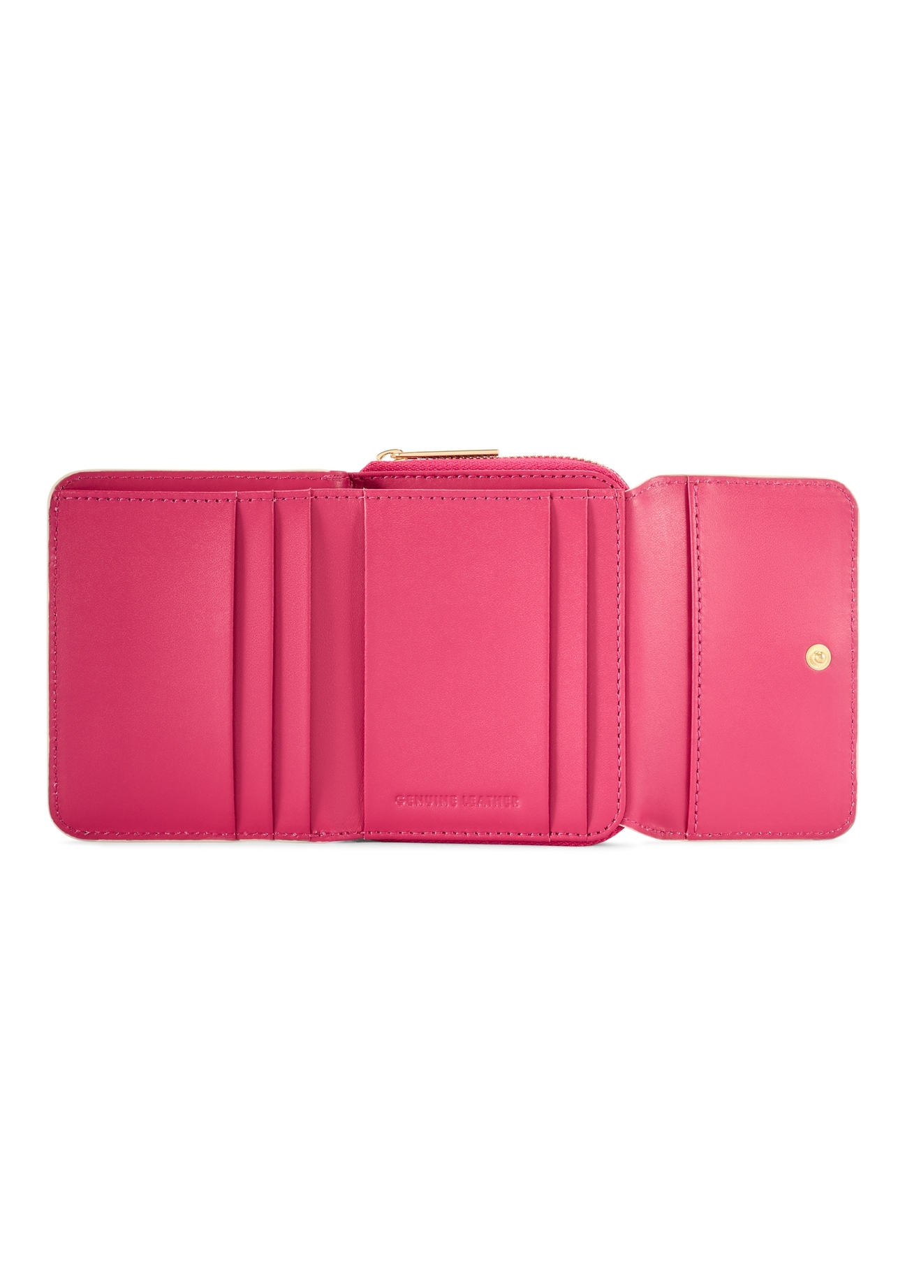 Malá dámska kožená peňaženka PORES-0982-0P(W26), pohľad na produkt vo vnútri na bielom pozadí.