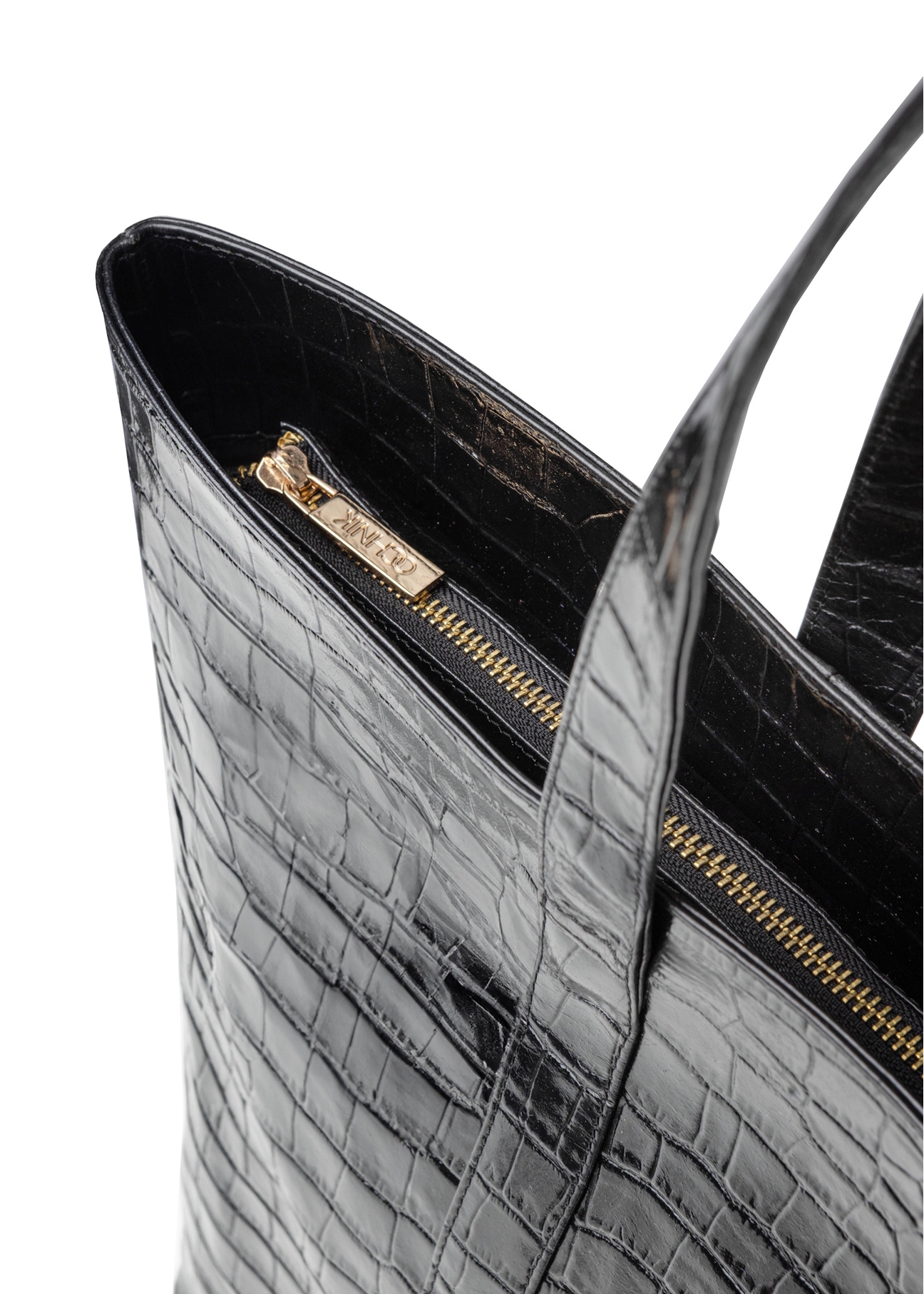 Dámska nákupná taška z krokodílej kože TORES-0700C-9G(W26), detail produktu na bielom pozadí.