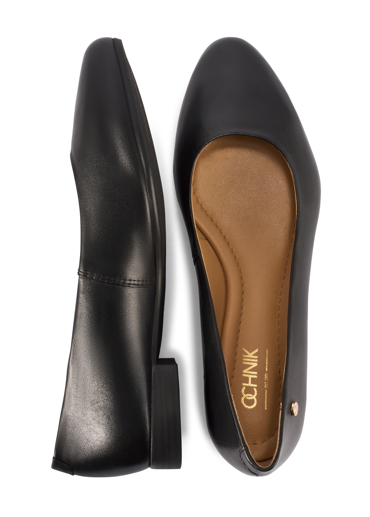 Čierne kožené baleríny BUTYD-1049B-99(W26)