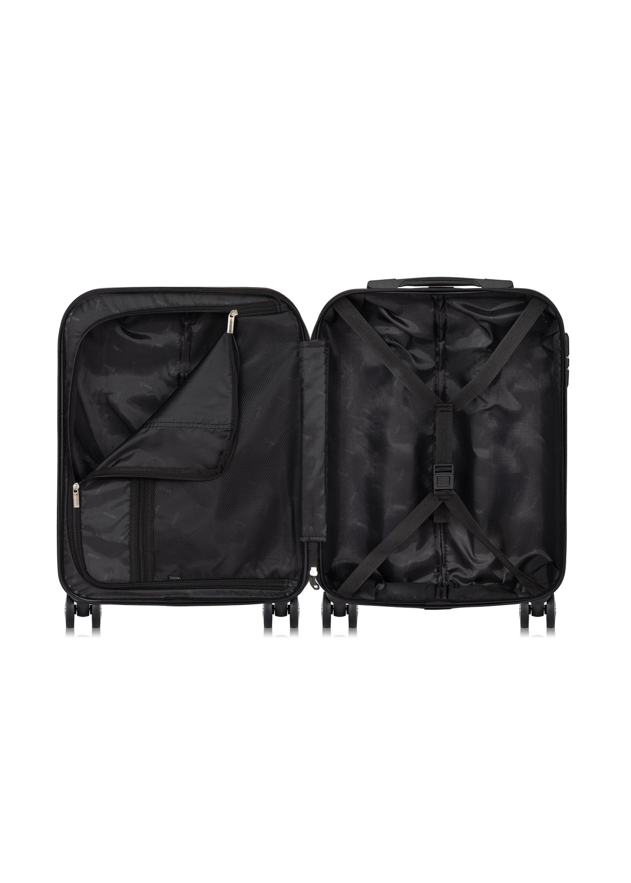 Malý kufor na kolieskach WALPC-0012-7C-19(W26), pohľad na produkt vo vnútri na bielom pozadí.