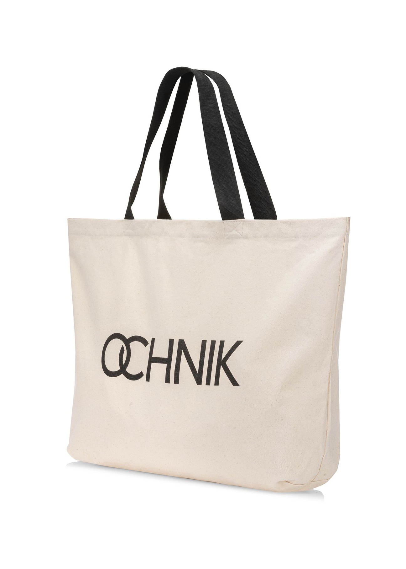 Bavlnená taška ecru TOREN-0136-1E(W26) - diagonálny pohľad na produkt, na bielom pozadí.