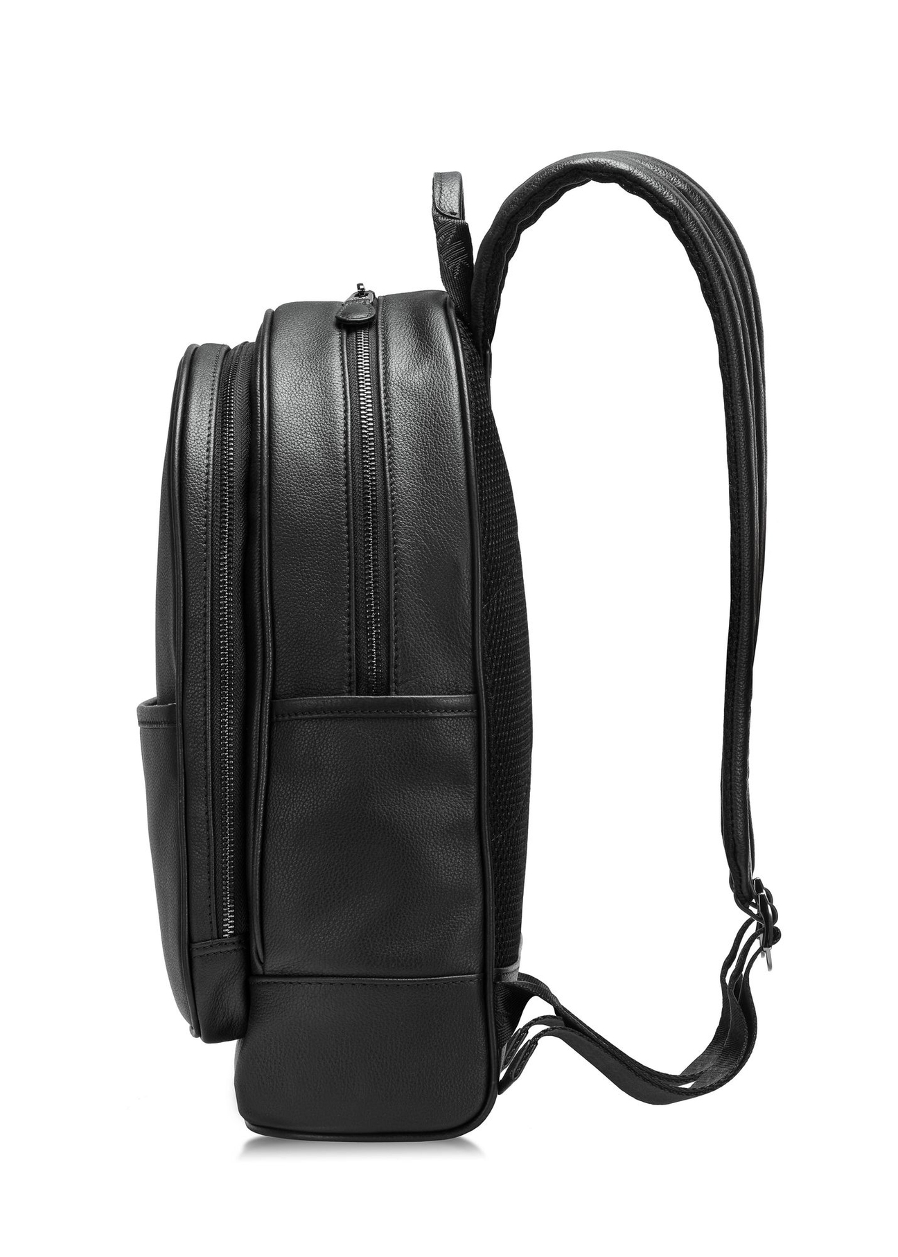Čierny kožený pánsky batoh PLCMS-0017R-99(W25)-03