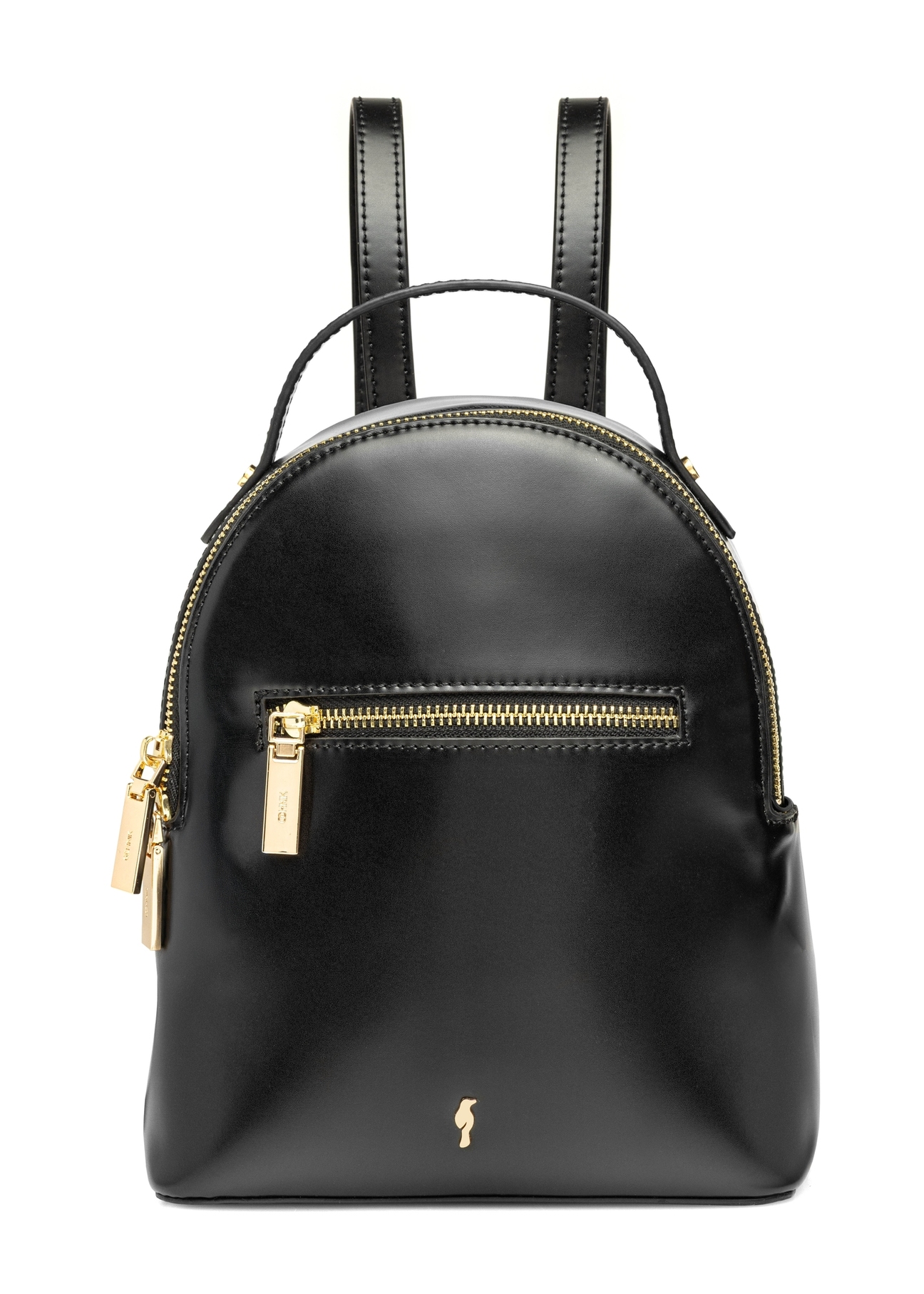 Malý čierny dámsky batoh TOREC-1128-99(W26), pohľad na produkt spredu na bielom pozadí.