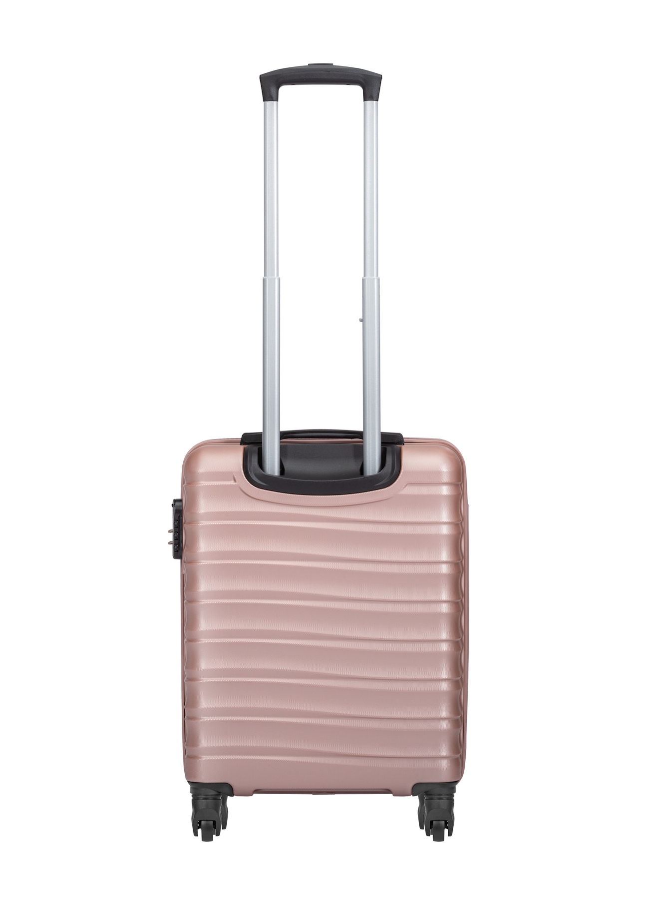 Malý kufor na kolieskach WALAB-0081-5X-19(W26), pohľad na produkt zozadu na bielom pozadí.