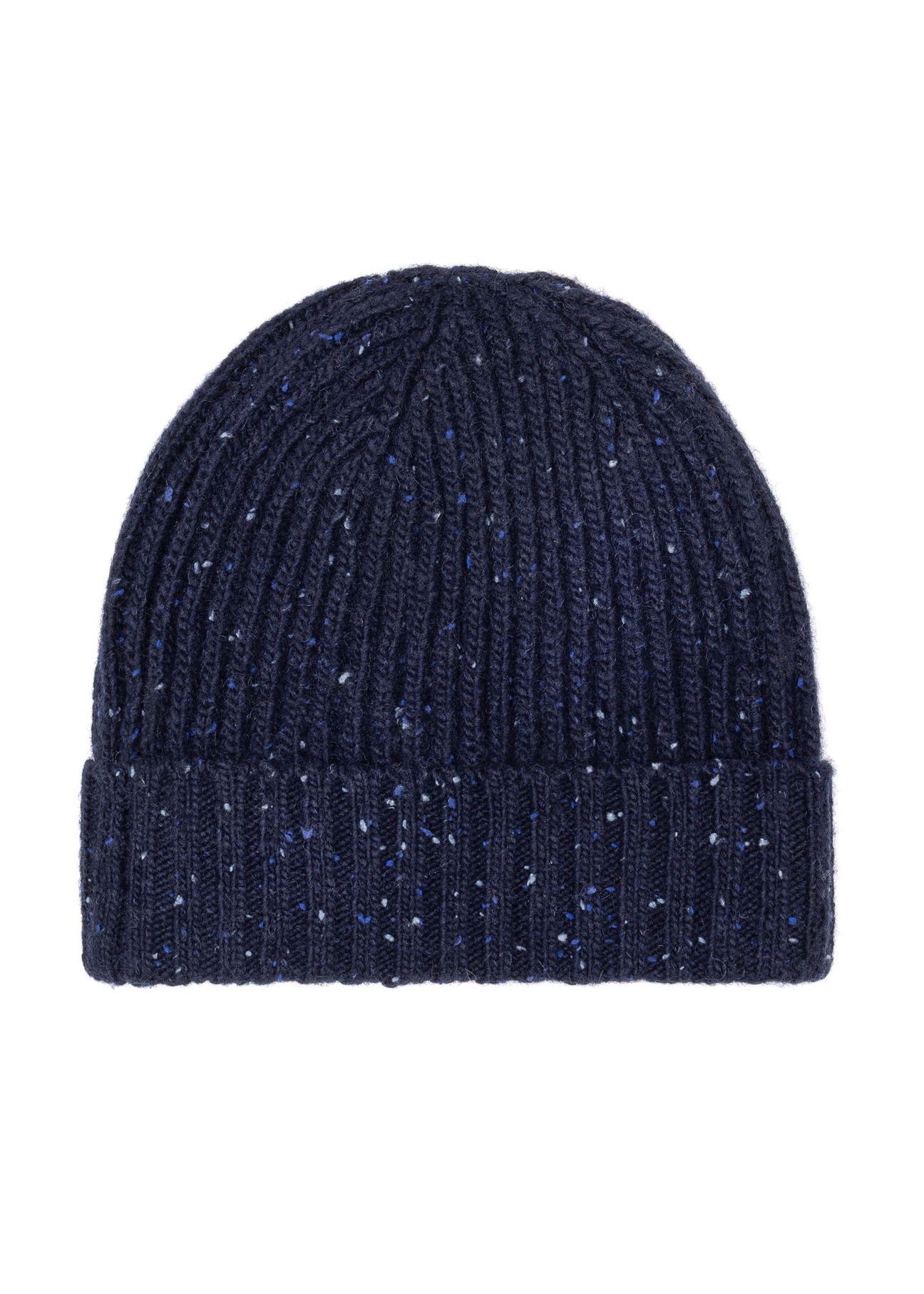 Pánsky vlnený klobúk v námorníckej modrej farbe CZAMT-0089-69(Z25) - pohľad na produkt zozadu na bielom pozadí.